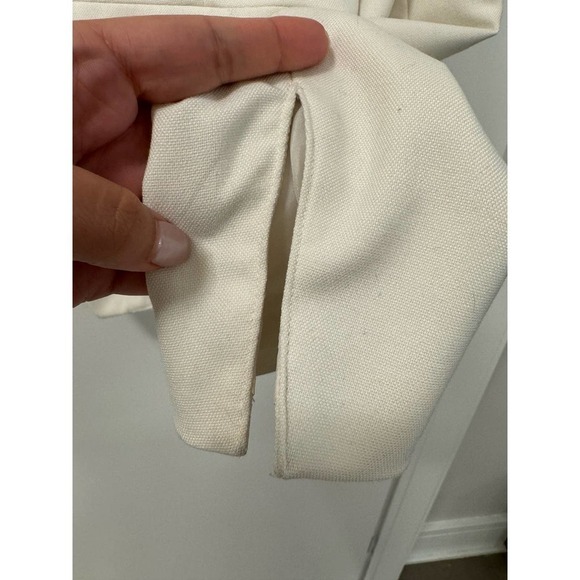 H&M Ivory Cream Open Shoulder Padded Blazer Jacket Size 12 - Picture 5 of 5